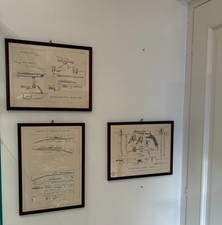 moschetto 1891 - pistola Bodeo 1889 - 3 tavole incorniciate