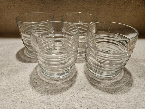 SET OF 4 ANCHOR HOCKING GLASS VINTAGE 10 OZ "PARK AVENUE" ON THE ROCKS TUMBLERS