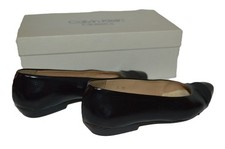 CALVIN KLEIN CLASSICS Lino Black Patent Flat SHOES Size 5 Medium Made In Italy