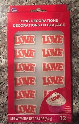 2 BOXES Wilton Love Icing Decoration Wedding Valentines Edible Cupcake Toppers