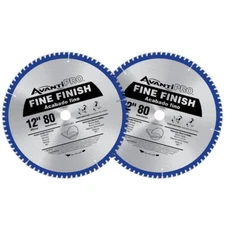 12 In. X 80-Tooth Fine Finish Circular Saw Blade (2-Pack)
