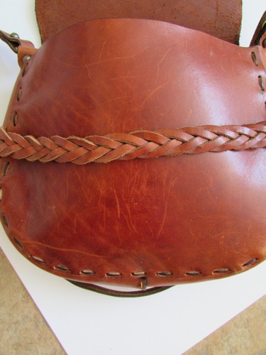 Vintage 70's Boho Hippie Leather Mexican Shoulder Crossbody Bag - Picture 7 of 10
