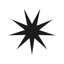 9 Point star Vinyl Decal Pointy star shape symbol Sticker