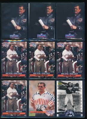 Lot (11) Mike Ditka #89 108 126 70 1991 1992 2005 Bears Player Lot