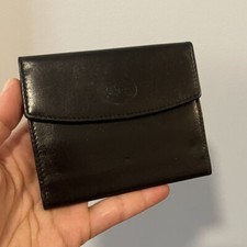 Vintage Black Leather Burberrys Card Holder Case Wallet Burberry