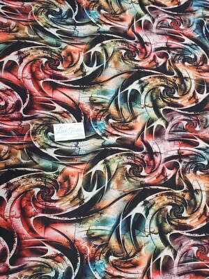 90/10 Stretch Chiffon Spandex Digital Print - 4 Way Stretch -  ''Ghost Rider''