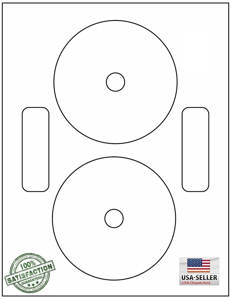 PROLINE 1000 CD / DVD Laser and Ink Jet Labels - Neato Compatible Full Face! 500 Sheets