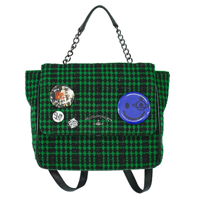 Vivienne Westwood x ANGLOMANIA Plaid Wool Backpack Green