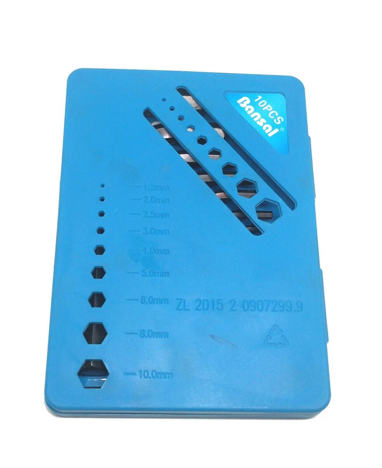 Allen Key Tool Set Of 10 1.5mm, 2mm, 2.5mm, 3mm, 4mm, 5mm, 5.5mm, 6mm, 8mm, 10mm - Image 3 of 4