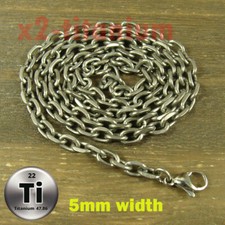 Pure Titanium 23.6 inch Anchor chain 5mm width necklace anti-allergy XH399