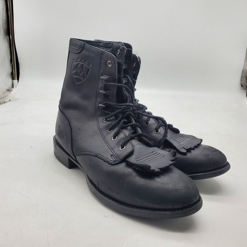 Ariat Womens Black Leather Paddock Kiltie Riding Equestrian Ankle Boots Size 6.5 - Picture 2 of 10