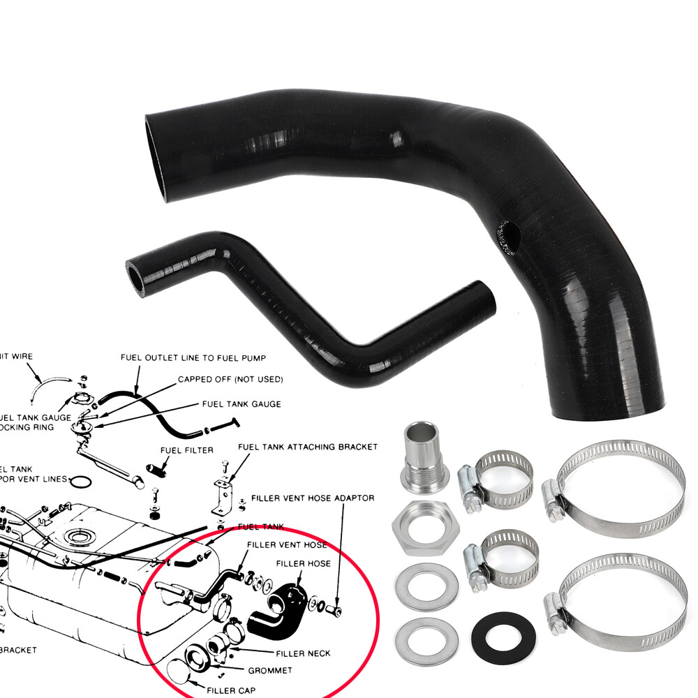 FITS JEEP CJ5 CJ6 1970-1975 FUEL FILL / VENT HOSE MASTER KIT ,VENT KIT SS CLAMPS