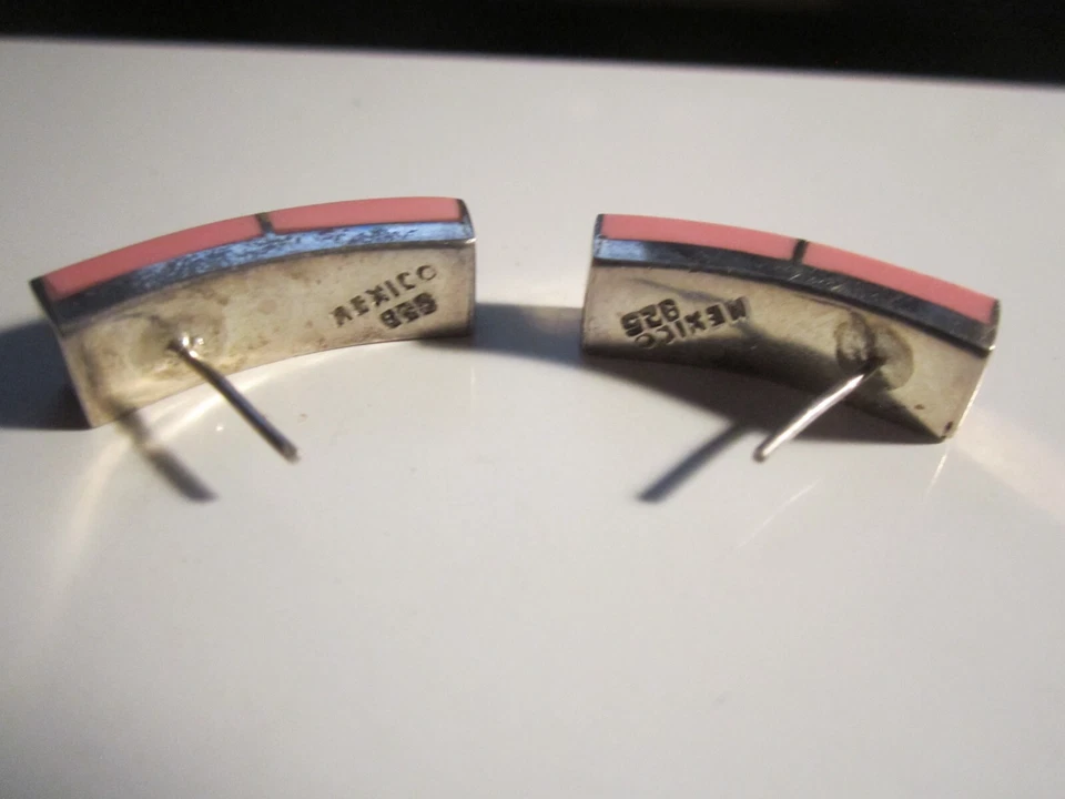 PENDIENTES CORAL ROSA Y PLATA DE LEY - SC-4 Foto 3 de 4