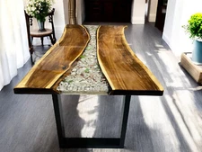 Clear Epoxy Resin Sofa Center Table Top for Home & Office Interior Wooden Decor