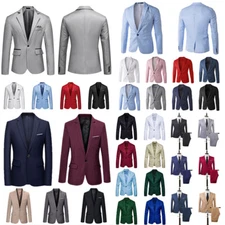 Men's Tuxedo Jacket Notched Lapel One Button Suit Blazer for Dinner Wedding Prom