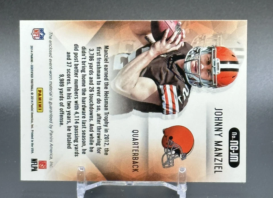 2014 Panini Certified Johnny Manziel #'d /49 New Generation RC Jersey Relic - Image 2 of 3