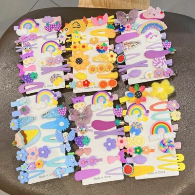 Cute Kids Girls Cartoon Fruit Flower Princess Hairpins Children
