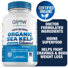 Thyroid Support Complex Supplement With Iodine organic seaweed, 90 Capsules