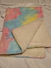 Parents Choice Baby Blanket Pink blue yellow Swirl Tie Dye sherpa Plush 30x40