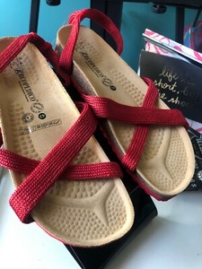 red comfort sandals