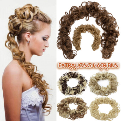 Wrap Updo Scrunchie Curly Messy Bun Hair Piece Hair Extensions Real as human US
