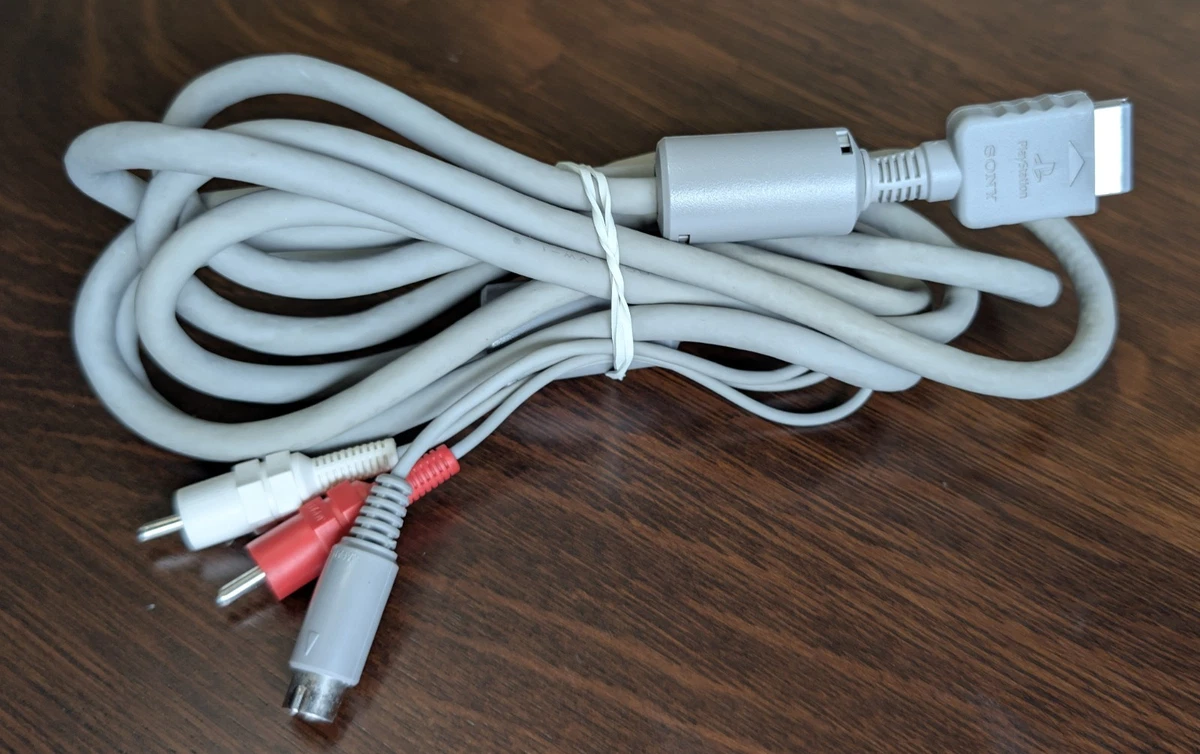 Cable de video S oficial OEM Sony PlayStation PS1 'SCPH-1100' - ¡Probado y funcionando!