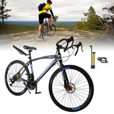 27 speed Road Bike Racing Bicycle 700C 26" Wheels Adult Black + Blue