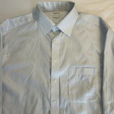 Daniel Cremieux 16 1/2 33 100% Pima Cotton Non-Iron Dress Shirt Blue Micro