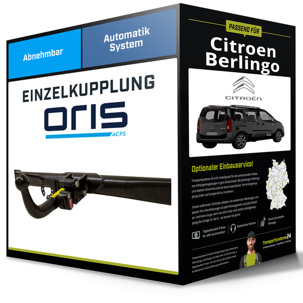 Abnehmbare AnhäNgerkupplung für Citroen Berlingo 06.18- Typ Er/ Ec/ K9 Oris NEU-image
