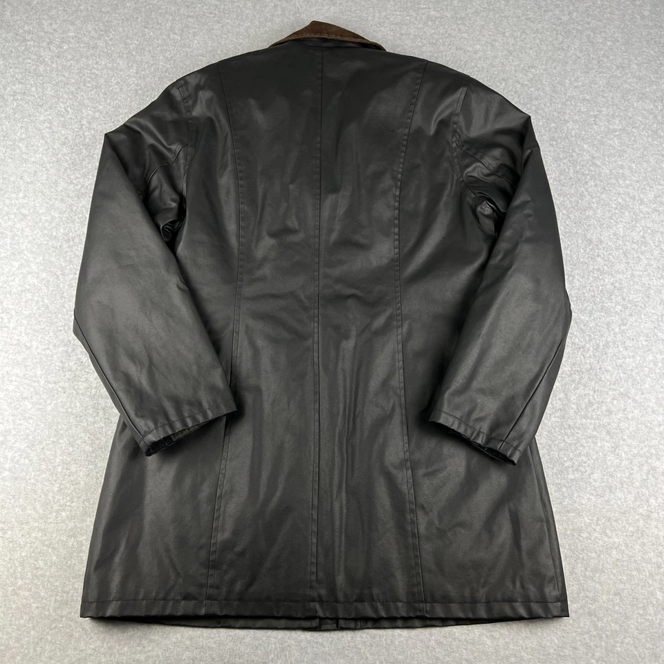 Chaqueta encerada Barbour Belsay cuello pana cremallera 2XL para mujer forrada de franela negra Foto 2 de 4
