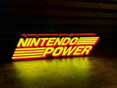 Nintendo Power Inspired  LED Sign 10'' - Retro Gaming Light -Desk Wall Deco
