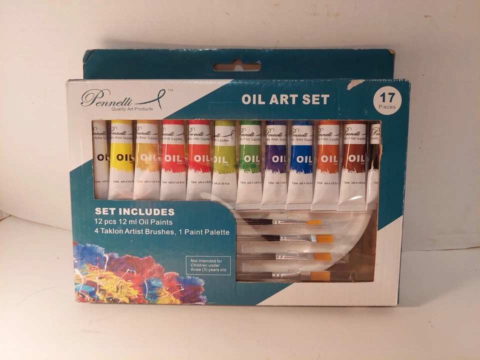 Pennelli Oil Art Set 17 Pieces Paints Brushes Palette New In Box - Image 2 of 4