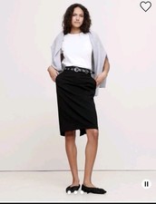 NWT Banana Republic Black Siena Wool Pencil Skirt Size 14T MSRP $140 #444323