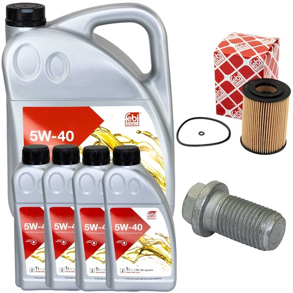 MotoröL Filter Set Febi SAE 5W-40 9 Liter + Schraube FüR Mercedes R-Klasse W251-image