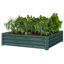Raised Garden Bed Planter Box Outdoor Vegetable Flower Growing Frame Green