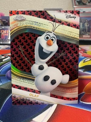 2025 Topps Chrome Disney   Olaf   Mickey Mouse Red And Black /28   Frozen