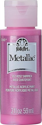 FolkArt Metallic Acrylic Paint in Assorted 2 Fl Oz (Pack of 1), Rose Shimmer 