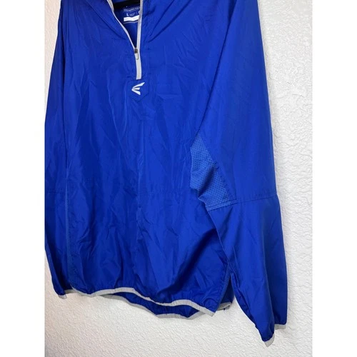 Easton Windbreaker Jacket Mens Large Blue Good Quarter Zip Mesh Performance image 2