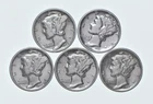 High Grade Lot 1939 1937 1936 1936 1937 Mercury Dime Collection *798