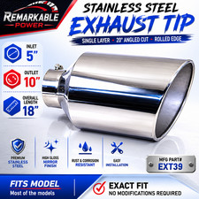 Inlet 5 Outlet 10 18 Exhaust Tip Single Layer 20 Angled Cut Rolled Edge New Inlet 5 Outlet 10 18 Exhaust Tip Single Layer 20 Angled Cut Rolled Edge New