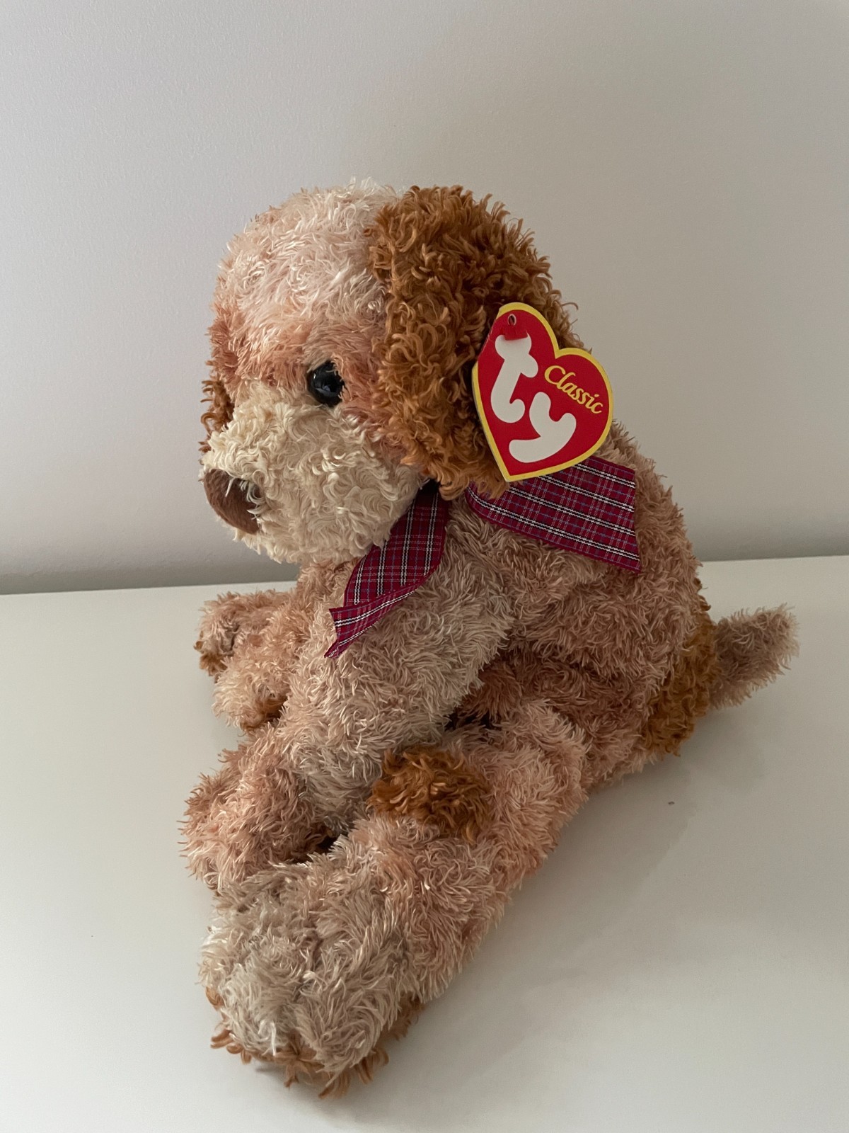 TY Classic DUSTIN Brown Puppy Dog 20003 15"" LONG 10"" SITTING ***V GOOD CONDITION