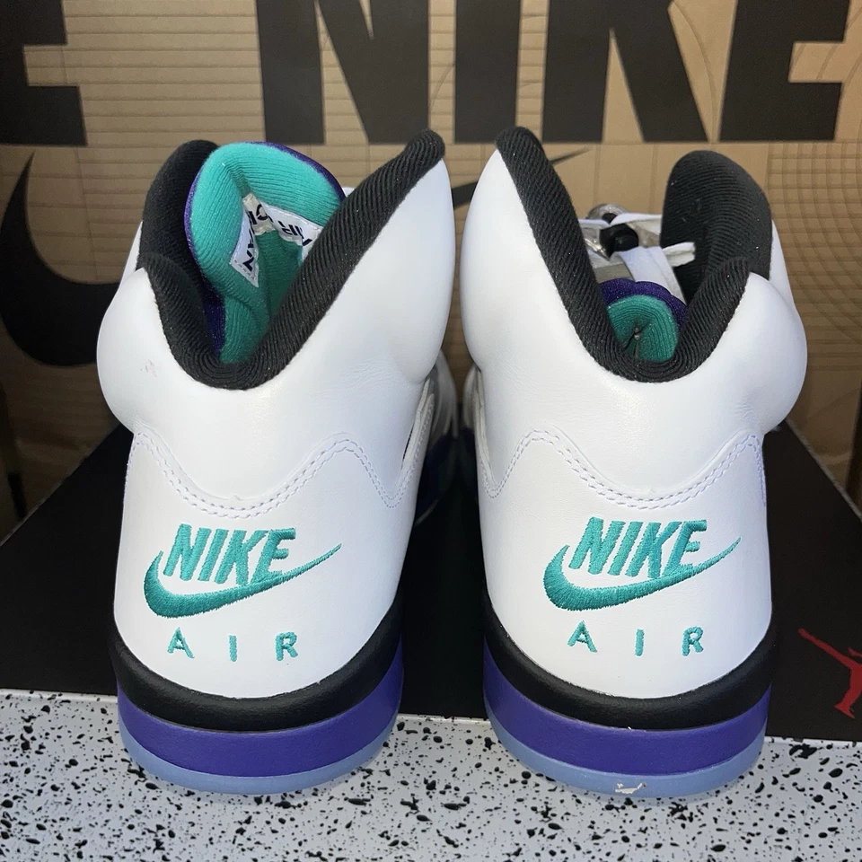 NUEVO Nike Air Jordan 5 Retro Uva 2025 Cuero Blanco NBY HQ7978-100 Talla 11.5 Foto 4 de 4