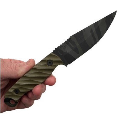 Half Face Blade HFB crow scout OD G10 tiger stripe cerakote 