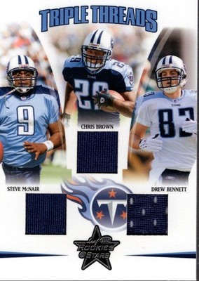 2005 Rookies Stars Triple Thread Steve McNair Chris Brown Drew Bennett Jersey150