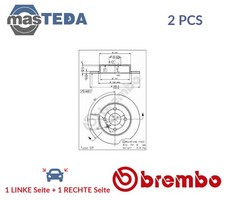 08762611 BREMSSCHEIBEN SATZ HINTEN BREMBO 2PCS NEU OE QUALIT&Auml;T