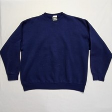Vintage Blank Sweatshirt Navy Blue Tultex Plain Solid Mens XL Crewneck 90s