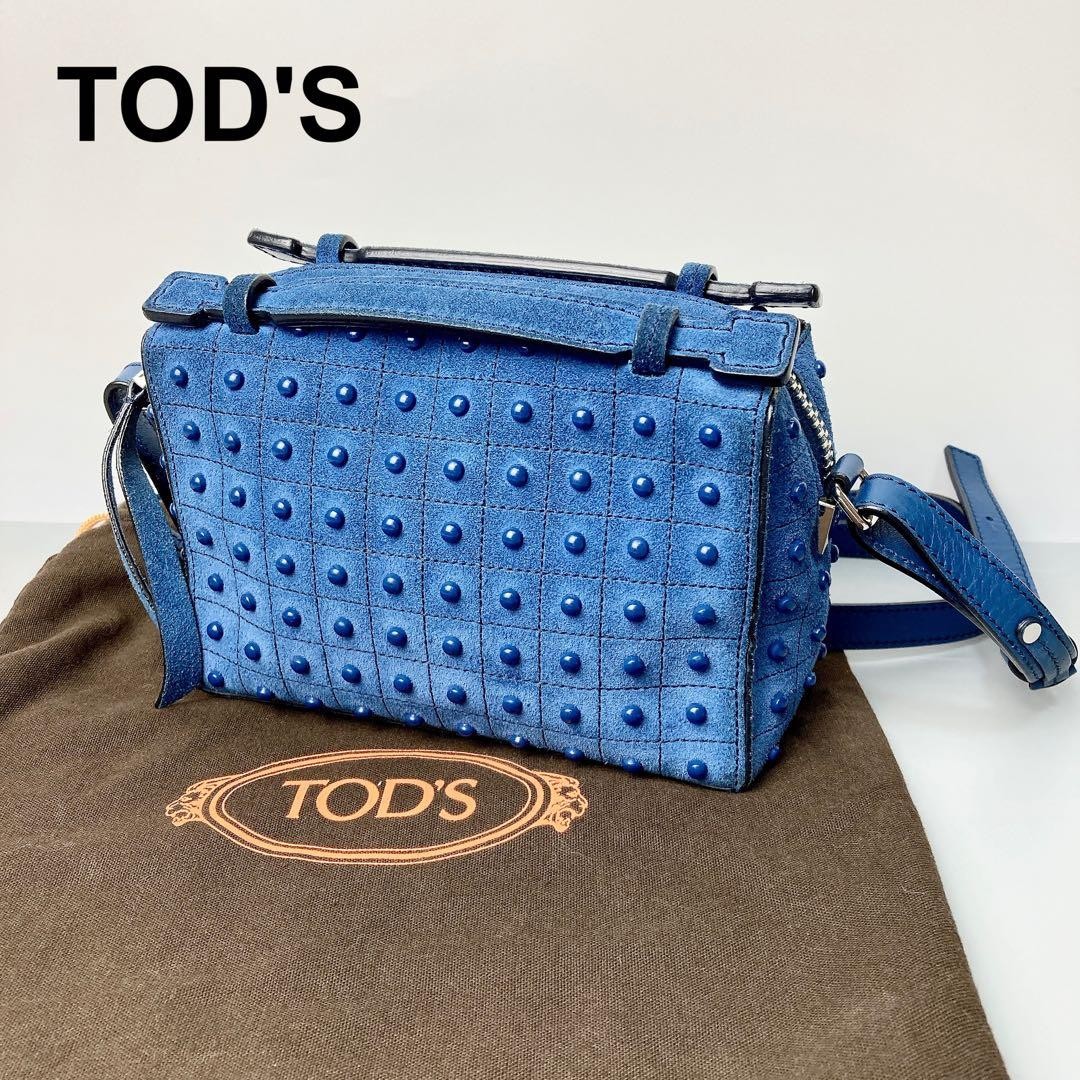 Tod's Gommini Shoulder Bag 2Way Studded Leather Small Crossbody Authentic