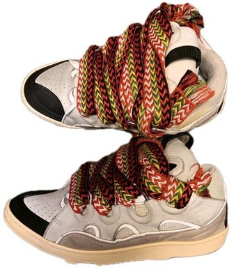 Lanvin Curb Sneakers Deck Shoes Leather Suade Mesh Men's US 10 /EU 43 Authentic 