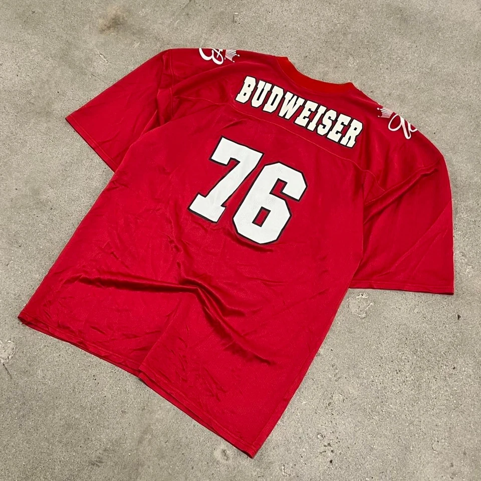Camiseta de fútbol vintage años 90 Y2K skate grunge cerveza Budweiser XXL Foto 3 de 4