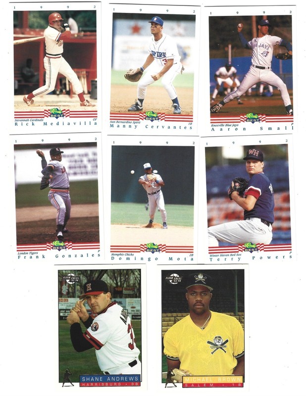 Lot of 8 - Minor League Baseball- (6) 1992 Classic Best, (2) '93-'94 Fleer Excel